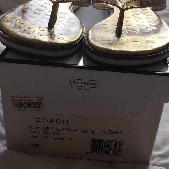 Coach Devlynn Metallic Gold Sandal - Picture 4 of 8